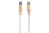 USB Kabel - GUESS Ebossed Logo USB-C / USB-C Cable 1.5m Fast Charging - Gold - 3666339171414