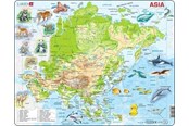Puzzle - Larsen Puzzles Asia Topographical Map Jigsaw Puzzle – 63 pieces Maxi (36.5 x 28.5 cm) 2D Puzzles - A30