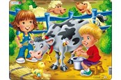 Puzzle - Larsen Puzzles Farm puzzle for children with a cow – 18 pieces Maxi (36.5 x 28.5 cm) 2D Puzzles - BM5