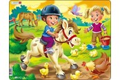 Puzzle - Larsen Puzzles Farm Jigsaw Puzzle for Children with Pony – 16 Pieces Maxi (36.5 x 28.5 cm) 2D Puzzles - BM8