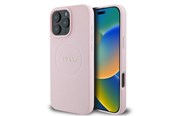 Handys - Cover & Cases - GUESS MagSafe Grained Gold Ring iPhone 15 Pro Max Case - Pink - 3666339303945