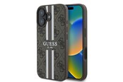 Handys - Cover & Cases - GUESS 4G Printed Stripes MagSafe iPhone 16 Plus Case - Brown - 3666339342135