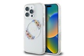 Handys - Cover & Cases - GUESS IML Flowers Wreath MagSafe Case for iPhone 16 Pro - Clear - 3666339311445