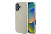 Handys - Cover & Cases - GUESS Grained Ring MagSafe case for iPhone 16 - beige - 3666339304256