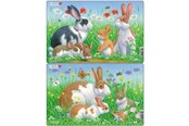 Puzzle - Larsen Puzzles Rabbit Puzzles 2 assorted designs – 8 pieces Midi (28.5 cm x 18.3 cm) 2D Puzzles - CU3