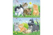 Puzzle - Larsen Puzzles Cute Kittens Puzzle 2 assorted designs – 10 pieces Midi (28.5 cm x 18.3 cm) 2D Puzzles - CU5