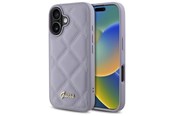 Handys - Cover & Cases - GUESS Quilted Metal Logo case for iPhone 16 - light purple - 3666339346461