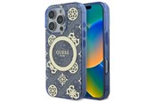 Handys - Cover & Cases - GUESS IML Peony On 4G Background MagSafe case for iPhone 16 Pro - blue - 3666339300227