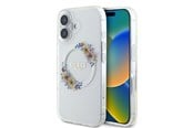 Handys - Cover & Cases - GUESS IML Flowers Wreath MagSafe Case for iPhone 16 Plus - Clear - 3666339311438