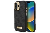 Handys - Cover & Cases - GUESS 4G Logo Plate MagSafe Case for iPhone 16 Plus - Black - 3666339340070