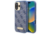 Handys - Cover & Cases - GUESS 4G Logo Plate MagSafe Case for iPhone 16 - Blue - 3666339345327