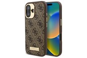 Handys - Cover & Cases - GUESS 4G Logo Plate MagSafe Case for iPhone 16 Plus - Brown - 3666339340117