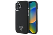 Handys - Cover & Cases - GUESS Grained Triangle MagSafe case for iPhone 16 - black - 3666339302306