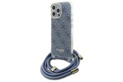 Handys - Cover & Cases - GUESS Crossbody Cord 4G Print Case with Lanyard for iPhone 16 Pro - Blue - 3666339344351