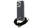 Handys - Cover & Cases - GUESS Crossbody Cord 4G Print Case with Lanyard for iPhone 16 Pro - Black - 3666339345143