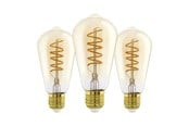 LED-Birnen - EGLO LED-Lampe E27 ST64 Amber 2200K 500LM 3Stk E27 - 113142