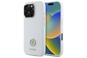 Handys - Cover & Cases - GUESS Silicone Logo Strass 4G Case for iPhone 16 Pro - White - 3666339328863