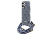 Handys - Cover & Cases - GUESS Crossbody Cord 4G Print Case with Lanyard for iPhone 16 - Blue - 3666339344337