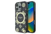 Handys - Cover & Cases - GUESS IML Peony On 4G Background MagSafe case for iPhone 16 Pro - black - 3666339299927
