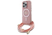 Handys - Cover & Cases - GUESS Crossbody Cord Script MagSafe Case for iPhone 16 Pro - Pink - 3666339345907