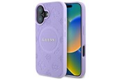 Handys - Cover & Cases - GUESS Saffiano Peony Classic Logo MagSafena iPhone 16 Plus Case - Purple - 3666339328252