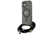 Handys - Cover & Cases - GUESS Crossbody Cord Script MagSafe iPhone 16 Case - Black - 3666339345648