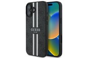Handys - Cover & Cases - GUESS 4G Printed Stripes MagSafe case for iPhone 16 - black - 3666339342081