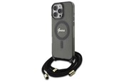 Handys - Cover & Cases - GUESS Crossbody Cord Script MagSafe Case for iPhone 16 Pro Max - Black - 3666339345679