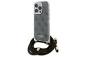 Handys - Cover & Cases - GUESS Crossbody Cord 4G Print Case for iPhone 16 Pro - Brown - 3666339345181