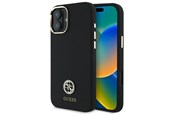 Handys - Cover & Cases - GUESS Silicone Logo Strass 4G Case for iPhone 16 - Black - 3666339328764