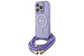 Handys - Cover & Cases - GUESS Crossbody Cord Script MagSafe Case for iPhone 16 Pro - Purple - 3666339345860