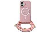 Handys - Cover & Cases - GUESS Crossbody Cord Script MagSafe iPhone 16 Case - Pink - 3666339345884