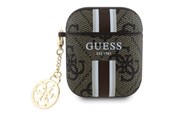 Handys - Anderes Zubehör - GUESS GUA2P4RPSW AirPods 1/2 cover brown/brown 4G Printed Stripes Charm - 3666339311100