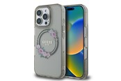Handys - Cover & Cases - GUESS GUHMP16XHFWFCK iPhone 16 Pro Max 6.9" black/black hardcase IML Flowers Wreath MagSafe - 3666339346379