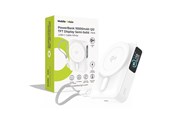 Powerbank (Akku) - Mobile Origin PB19 Qi2 TFT Display Semi-solid Power Bank (w/ Built in USB-C cable) - White - 10000 mAh - MO-TDS-PB19-WHT