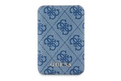 Powerbank (Akku) - GUESS Powerbank inductive 15W GUPB5FP4EMGB 5000mAh blue/blue 4G Leather Metal Logo MagSafe - 5000 mAh - 3666339210601