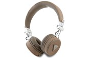 Kopfhörer/Headsets - GUESS Bluetooth ENC GUBH70PGTSPSW Brown Grained Classic Round Shape Headphones - 3666339328931