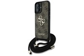 Handys - Cover & Cases - GUESS 4G Big Logo Cord Stap Crossbody Case for iPhone 16 Brown - 3666339434410