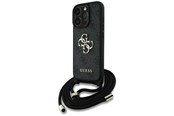 Handys - Cover & Cases - GUESS 4G Big Logo Cord Stap Crossbody Case for iPhone 16 Pro Max black - 3666339434298