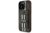 Handys - Cover & Cases - GUESS 4G Stripes case with Magsafe wallet for iPhone 16 Pro Max brown - 3666339342593