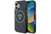 Handys - Cover & Cases - GUESS IML Metal Glitter 4G Circle Triangle MagSafe Case for iPhone 16 - Black - 3666339430061