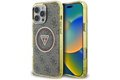 Handys - Cover & Cases - GUESS IML Metal Glitter 4G Circle Triangle MagSafe Case for iPhone 16 Pro Max - Brown - 3666339430245