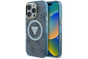 Handys - Cover & Cases - GUESS IML Metal Glitter 4G Circle Triangle MagSafe Case for iPhone 16 Pro - Blue - 3666339430382