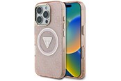 Handys - Cover & Cases - GUESS IML Metal Glitter 4G Circle Triangle MagSafe Case for iPhone 16 Pro - Pink - 3666339430535