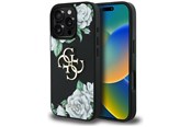 Handys - Cover & Cases - GUESS Grained Roses Big 4G logo iPhone 16 Pro case - black - 3666339426941