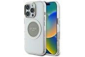 Handys - Cover & Cases - GUESS IML Metal Colored Circle Classic Logo MagSafe case for iPhone 16 Pro - gray - 3666339428747