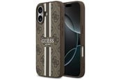Handys - Cover & Cases - GUESS 4G Printed Stripes MagSafe case for iPhone 17 - brown - 3666339491406