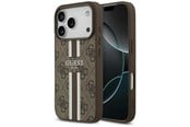 Handys - Cover & Cases - GUESS 4G Printed Stripes MagSafe case for iPhone 17 Pro - brown - 3666339491420