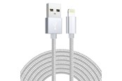USB Kabel - SiGN USB to Lightning Cable - 2.1A - 3m - Nylon - Silver - SNCAB-LIGH3MSIL