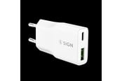 Handys - Adapter und Ladegeräte - SiGN GaN Ultra Slim Fast Charger USB-A & USB-C - PD & QC3.0 - 3A - 20W - White - SN-GAN20WAC